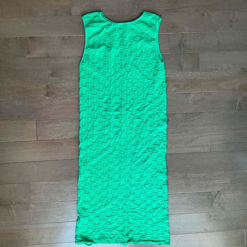 Green bodycon textured dresss